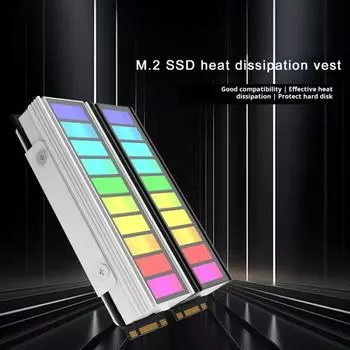 Охладитель жесткого диска ARGB Sync M.2 SSD с теплоотводом и силиконовой термопрокладкой Universal чёрный