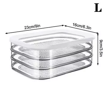 Охлаждаемый контейнер для хрустящих продуктов с крышкой, герметичный контейнер для мяса для холодильника, прозрачный контейнер для хранения замороженного жареного мяса, кухонные аксессуары