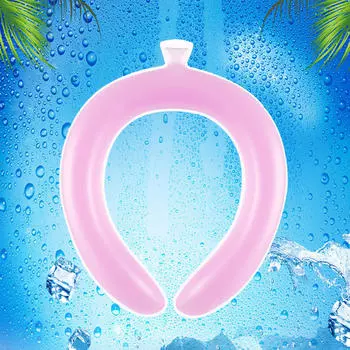 Охлаждающая бандана для шеи, охлаждающий пакет со льдом, без помощи рук, для активного отдыха на свежем воздухе розовый