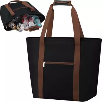 Охлаждающая большая эко-сумка с изолированной едой для покупок, тепла и холода, подходит для использования на открытом воздухе [GhvyenntteS] Сумка, Вместимость, Складная, Молния, Легкая, Сумка,