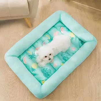 Охлаждающая кровать для домашних животных, летняя подушка для собак, квадратный удобный коврик для сна для щенка, котенка, питомник для собак, дышащие кровати для собак 45X33cm