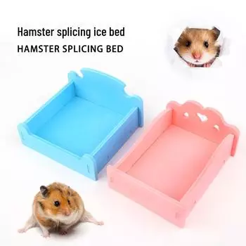 Охлаждающая кровать для тропического хомяка: Летний ледяной коврик и туалет для мелких домашних животных Regular розовый