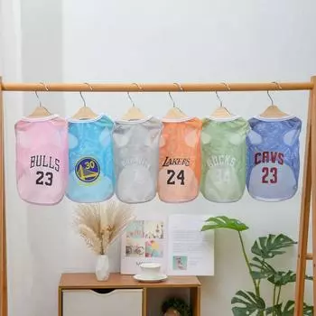 Охлаждающая майка-топ для собак из сетки, футболка для собак из дышащего полиэстера, одежда для защиты собак от солнца, мягкая тонкая футболка для кошек, лето XS