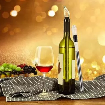Охлаждающая палочка для вина для бутылок, палочка для ледяного вина, быстрое охлаждение, 3-в-1, устройство для розлива, усиливает вкус, охлаждает за 10-15 минут, охладитель для вина из нержавеющей стали Sets