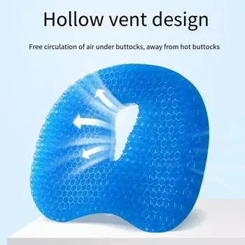 Охлаждающая подставка для автомобиля Honrywoom с утолщенной сотовой конструкцией, поглощающей точки давления, гелевая подушка, нескользящее охлаждающее сиденье чёрный