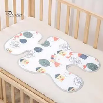 Охлаждающая подставка для детского автокресла с рисунком животных из мультфильмов, двухсторонняя подушка для детской коляски, дышащий многофункциональный охлаждающий коврик для детской коляски на лето A