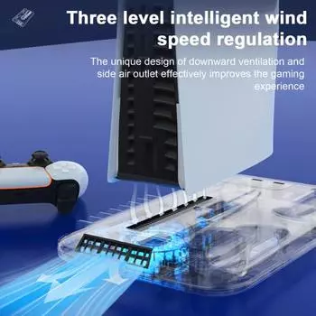 Охлаждающая подставка для игровой консоли Yousheng с индикатором зарядного устройства контроллера, регулируемая вертикальная охлаждающая подставка для PS5 Slim белый