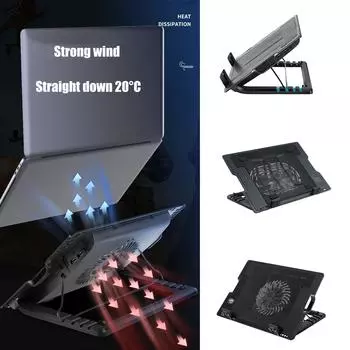 Охлаждающая подставка для ноутбука, игровые кулеры для ноутбуков, регулируемая подставка для охлаждения ноутбука, 2-портовый USB-концентратор для ноутбуков 11-18 дюймов