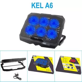 Охлаждающая подставка для ноутбука, кулер для ноутбука, игровой вентилятор для ноутбука, охлаждающая подставка для ноутбука 15,6-17,3 дюймов с 6 тихими вентиляторами чёрный