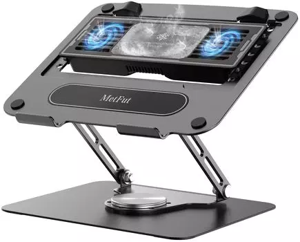 Охлаждающая подставка для ноутбука MetFut со съемным термоэлектрическим охладителем Peltier, регулируемая вращающаяся на 360 градусов подставка из прочной углеродистой стали 20 дБ чёрный