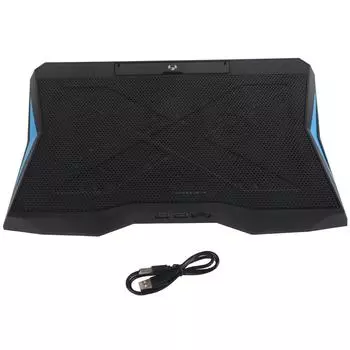 Охлаждающая подставка для ноутбука с 6 вентиляторами, портативная, складная, регулируемая, тихая, эргономичная, кулер для ноутбука, охлаждение рабочего стола чёрный