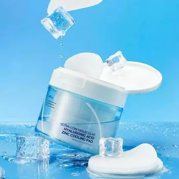 Охлаждающая подушечка с ультранизкомолекулярной гиалуроновой кислотой и цинком 150 мл (60 подушечек)