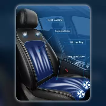 Охлаждающая подушка автомобильного сиденья, 12 В 24 В, охлаждаемый чехол на переднее сиденье с интеллектуальными вентиляторами, лето синий