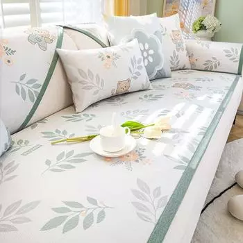 Охлаждающая подушка для дивана из ротанга с рисунком, летний коврик, крутая подушка, коврик из вискозного волокна, моющийся летний чехол для дивана, чехол, коврик-полотенце 60*60cm