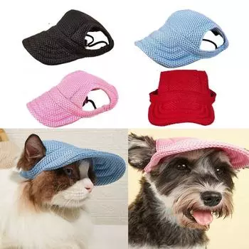 Охлаждающая шляпа от солнца для собак и кошек, дышащая сетчатая кепка для щенков, бейсболка для собак и кошек, корги Тедди