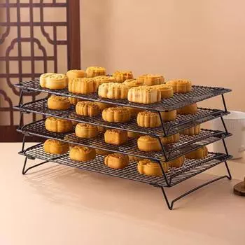 Охлаждающая стойка из углеродистой стали, складная полка для охлаждения, конструкция из штатива, полая решетка, охлаждающая стойка, универсальный инструмент для выпечки хлеба, печенья, лунного пирога S