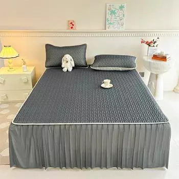 Охлаждающая юбка Bonenjoy, летнее покрывало на кровать, приятное для кожи покрывало королевского размера, защита для матраса falda de cama (Нет наволочки) Queen 150x200cm 1pc