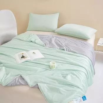 Охлаждающее одеяло для кровати, шелковистое одеяло с кондиционером, легкое охлаждающее летнее одеяло 150x200cm зелёный