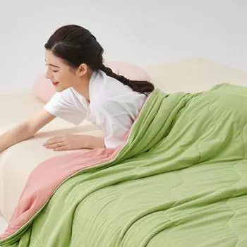 Охлаждающее одеяло для сна Ice Silk, пригодное для машинной стирки, летнее одеяло, поглощающее тепло, предотвращающее ночную потливость, легкое переносное одеяло для гостиной и дивана L синий