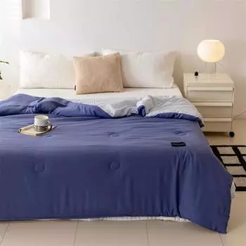 Охлаждающее одеяло, летнее одеяло 2024 года, новое контрастное модное постиранное одеяло из хлопка и конопли, мягкое и легкое тонкое одеяло 150x200