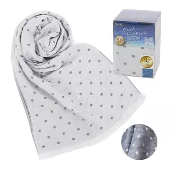Охлаждающее полотенце Cool Towel Stole Style Large 34 x 160 см Защита от солнца в горошек Темно-синий Лето УФ Защита от теплового удара Cool Сделано в Японии Senshu JGLife серый