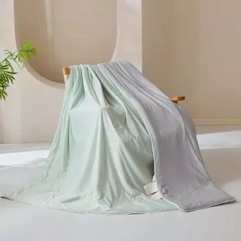 Охлаждающее шелковистое летнее одеяло, легкое, дышащее, для односпальной двуспальной кровати, с кондиционером, машинная стирка для взрослых и детей 150x200cm синий