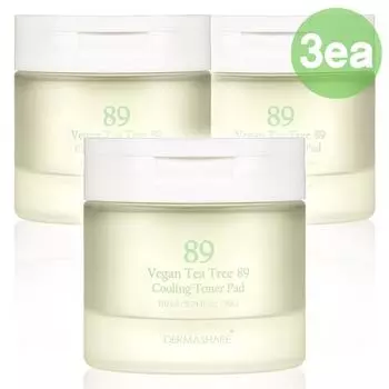 Охлаждающие тонер-диски Dermashare Vegan Tea Tree 89, 70 упаковок, 3 шт.