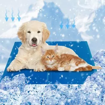 Охлаждающий эффект KeyNuts в охлаждающем коврике для домашних животных, охлаждающем коврике для кошек, охлаждающем коврике для собак, охлаждающем коврике для домашних животных, охлаждающей сенсорной панели для лета, безопасной и долговечной темно-синий
