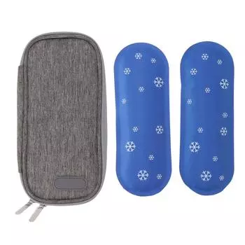 Охлаждающий чехол для инсулинового охладителя с 2 пакетами льда, портативный медицинский охладитель, изоляционная сумка для использования на открытом воздухе