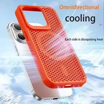 Охлаждающий чехол для iPhone 16 15 14 13 12 11 Pro Max Plus Дышащий жесткий магнитный чехол Magsafe iPhone 16 Pro Max белый