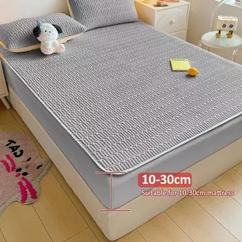 Охлаждающий чехол для матраса и наволочки из натурального латекса, толстый коврик для кровати на лето, мягкий дышащий ледяной шелк, охлаждающие коврики для декора кровати 1 Pillowcase