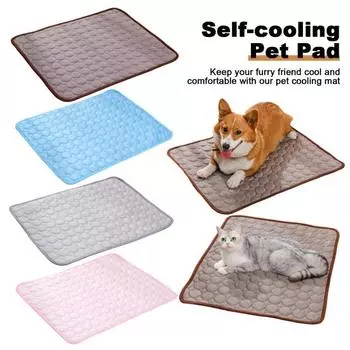 Охлаждающий коврик для домашних животных, самоохлаждающаяся ледяная шелковая охлаждающая подставка для собак для кровати, питомника, дивана, автокресла, летняя крутая подушка для собак, кошек S розовый