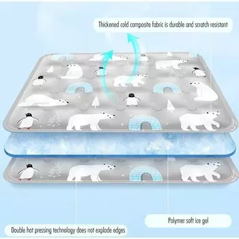 Охлаждающий коврик для кошек и собак для лета, дышащий, удобный, ледяной, шелковый, для домашних животных, моющийся водой, переносной домик для собак на диване, на полу 30X40CM for 0-2.5KG