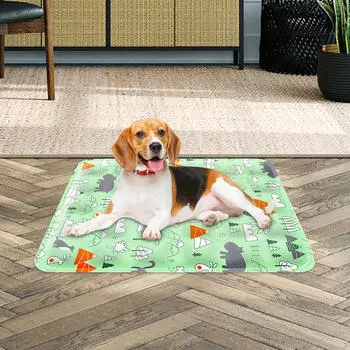 Охлаждающий коврик для кровати для маленьких домашних животных зелёный