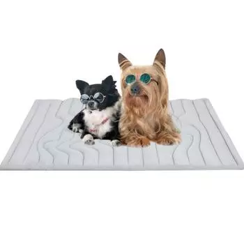 Охлаждающий коврик для собак Летний самоохлаждающийся коврик для сна для домашних животных для собак кошек Моющийся нескользящий прохладный плед для использования в помещении и на улице S светло-серый