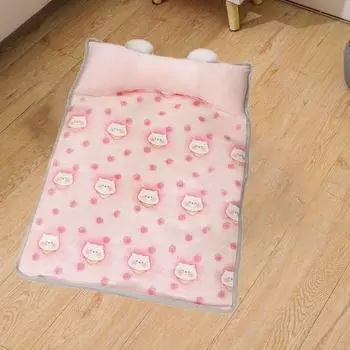 Охлаждающий коврик Ice Silk для домашних животных, устойчивый к укусам, летняя подушка для домашних животных, охлаждающая кровать для щенков и кошек S розовый