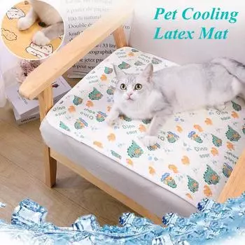 Охлаждающий коврик из латекса для кошек и собак, холодная кровать для маленьких и больших собак, аксессуары для домашних животных, прочное одеяло для кошек, диван для кошек, ледяная подушка для кошек, принадлежности для одеяла S-40x30cm