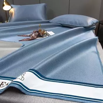 Охлаждающий коврик из углеродного волокна 1800D для кровати, мягкий удобный коврик из ледяного шелка, прохладный летний коврик для сна, приятный для кожи 90x200cm 2 pcs set