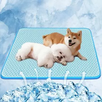 Охлаждающий коврик Paerduo Pet Cooling для собак и домашних животных Cool Touch 3D Ice Silk Pee Heat Leak Подходит для средних и больших размеров коврика для ухода за людьми x Коврик, кошки, синий