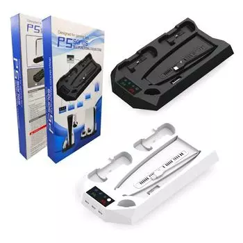 Охлаждающий кронштейн и многофункциональная подставка для зарядки PS5 Pro/Slim PS5 YH-55 чёрный