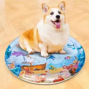 Охлаждающий летний коврик для игр с датчиком воды для кошек, ПВХ, охлаждающий, комфортный, датчик воды, игровой коврик, интерактивные игрушки для кошек, товары для кошек 1pc