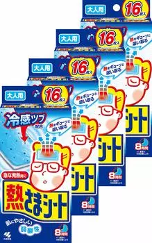 Охлаждающий лист Netsusama для 16 листов x 4 Slightly Kobayashi Pharmaceutical [оптовая закупка] Лист, для взрослых, штук, безвредный для кожи, кислый,