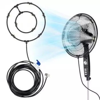 Охлаждающий распылитель со съемными насадками Тройник Фильтр для внутреннего дворика Энергосберегающий вентилятор Комплект для запотевания Простая установка системы распыления для наружного вентилятора A