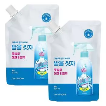 Охлаждающий шампунь для ног On the Body Cotton Foot Wash Your Feet, сменная упаковка, 1 шт., 2 шт., 500 мл