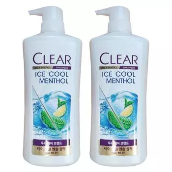 Охлаждающий шампунь с ментолом Clear Ice 650 мл x 2
