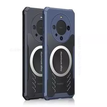 Охлаждающий теплоотводящий чехол для телефона Huawei Mate 60 Pro HD Прозрачный задний зажим Магнитный чехол Magsafing для Mate 50 40 30 Pro Противоударный чехол For Mate 60 чёрный