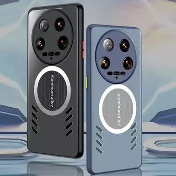 Охлаждающий теплоотводящий чехол для телефона Xiaomi 14 Ultra 13 Pro 12 Mix 4 для Magsafe Magsafe Прозрачный чехол для Mi 14 Pro 13 12S 11 Ultra For Xiaomi 14 Ultra синий