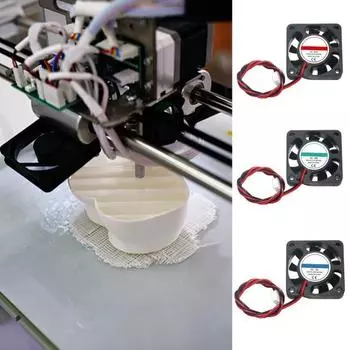 Охлаждающий вентилятор для 3D-принтера 40x40x10 мм постоянного тока 5 В/12 В/24 В с низким уровнем шума, вентилятор для рассеивания тепла, охлаждающий вентилятор для процессора компьютера с 2-контактным разъемом Dc12v