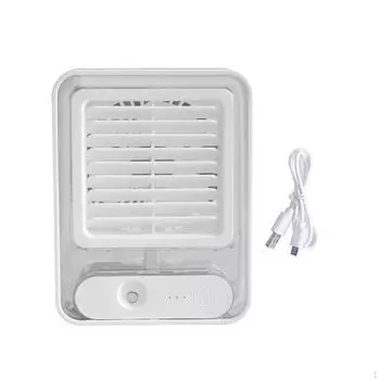 Охлаждающий вентилятор, водяной туман, 3 скорости, ветер и ночная подсветка, персональный вентилятор для тумана белый