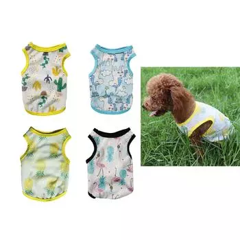 Охлаждающий жилет для домашних собак, летняя рубашка для предотвращения теплового удара, охлаждающие куртки без рукавов для отдыха на открытом воздухе с рисунком из мультфильмов M